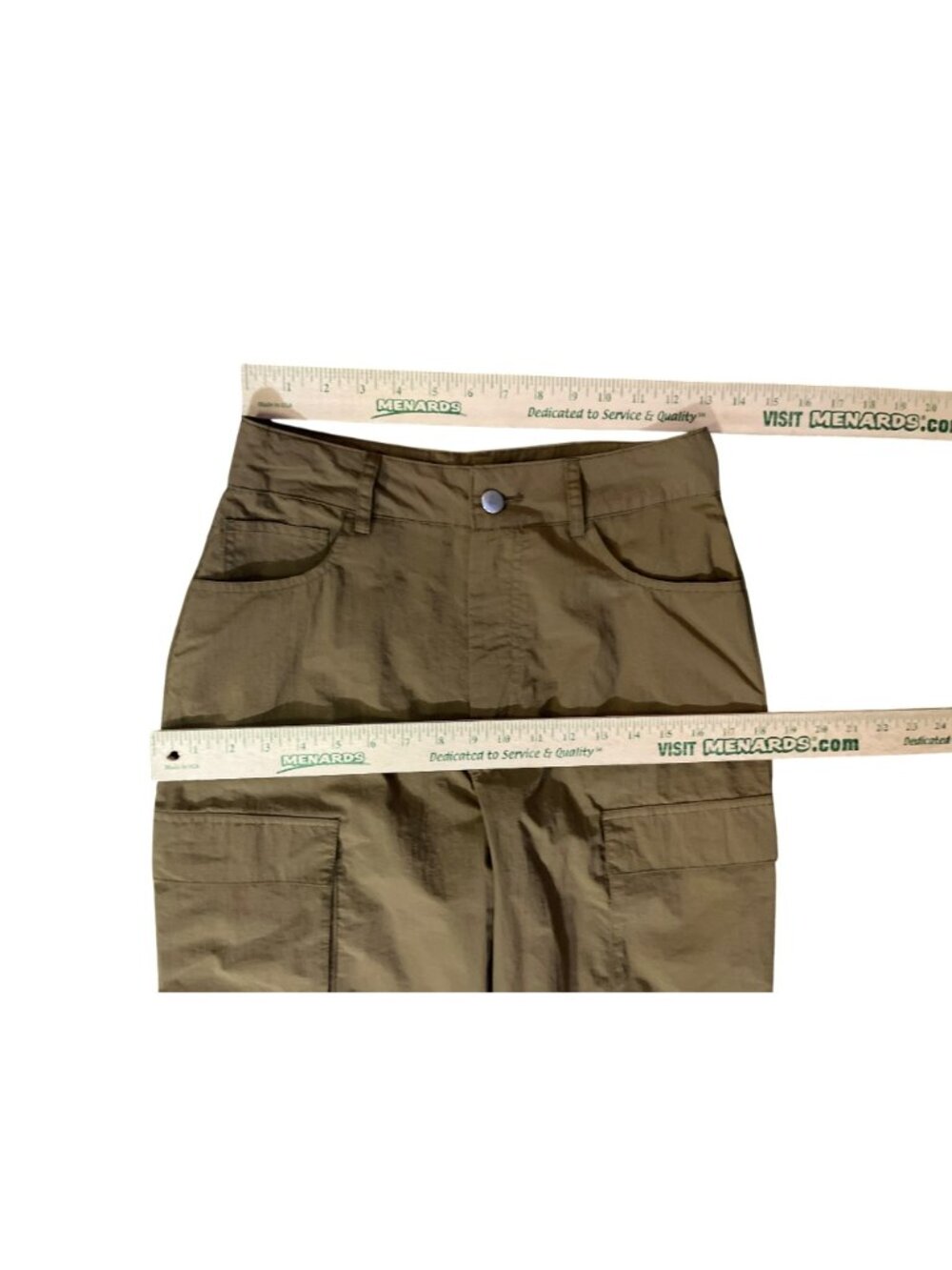 Forever 21 Cargo Pants Women's Small Dark Tan Belted Hem Nylon Blend Used - Picture 7 of 15
